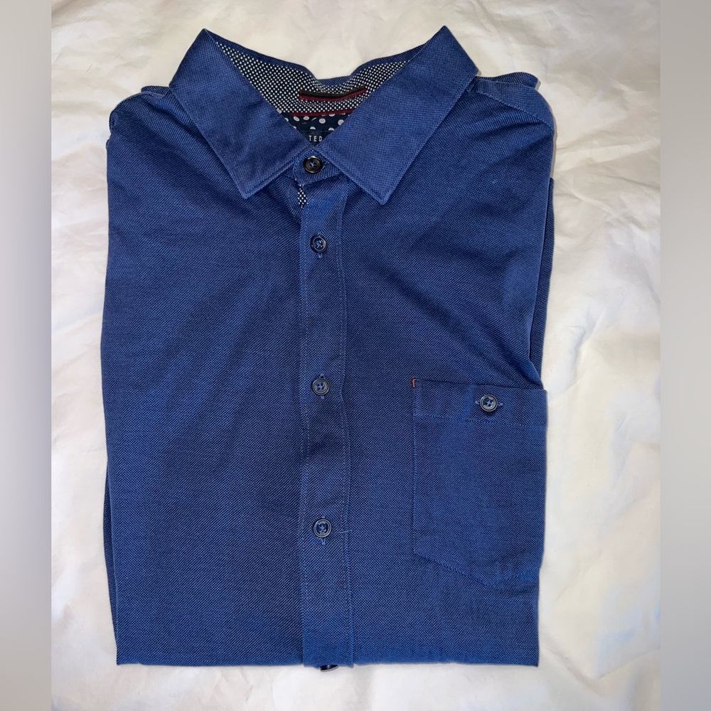 Ted Baker London Blue Cotton Button Down Shirt
